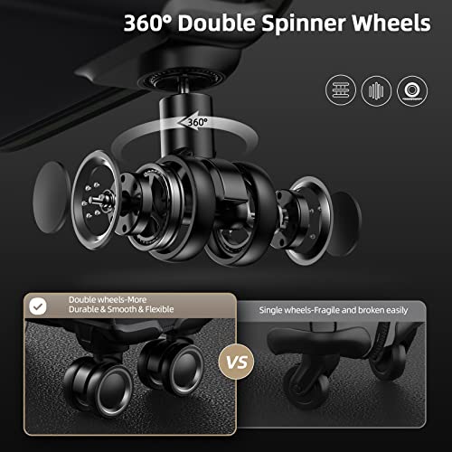 SHOWKOO Luggage Sets 3 Piece Softside Expandable Lightweight Durable Suitcase Sets Double Spinner Wheels TSA Lock Black (20in/24in/28in)