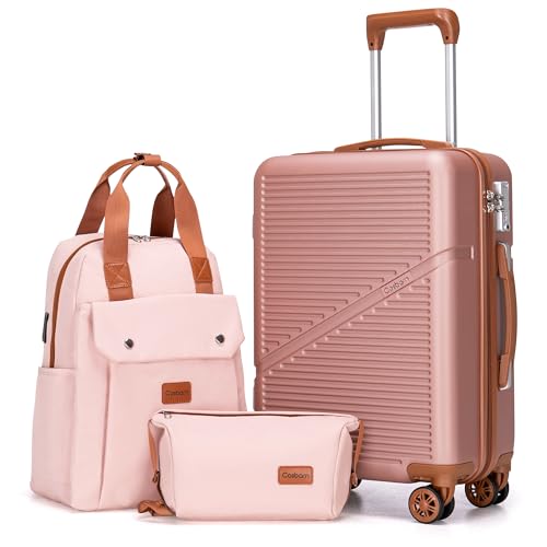 Cosbarn Carry On Luggage 22x14x9 Airline Approved, 20 Inch Carry on Suitcases with Wheels, ABS Lightweight Carry-on Luggage, Travel Suitcase Set with Wheels and TSA Lock