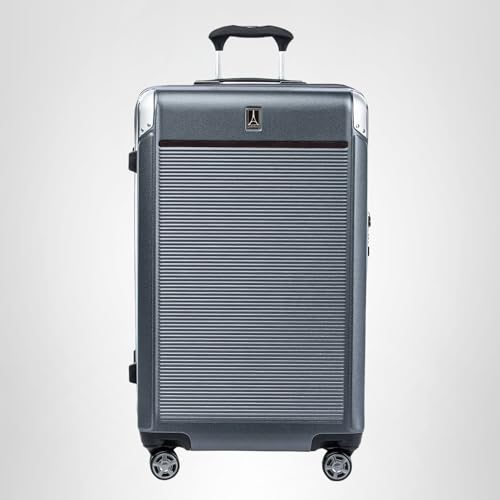 Travelpro Platinum Elite Hardside Expandable Carry on Luggage, 8 Wheel Spinner, TSA Lock, Hard Shell Polycarbonate Suitcase, Vintage Grey, Carry on 21-Inch