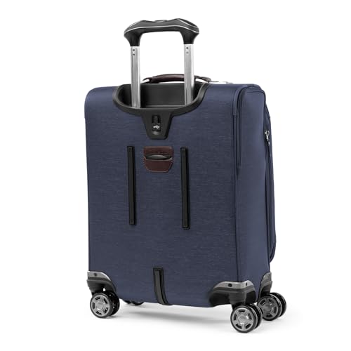 Travelpro Platinum Elite Softside Expandable Carry on Luggage, 8 Wheel Spinner Suitcase, USB Port, Men and Women, International, True Navy, Carry On 19-Inch