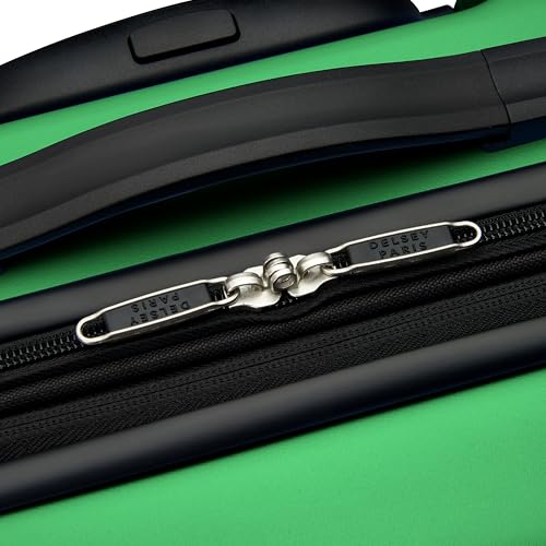 United Colors of Benetton Ribbed Hardside Expandable Luggage with Spinner Wheels, Green, Carry-On 20 Inch