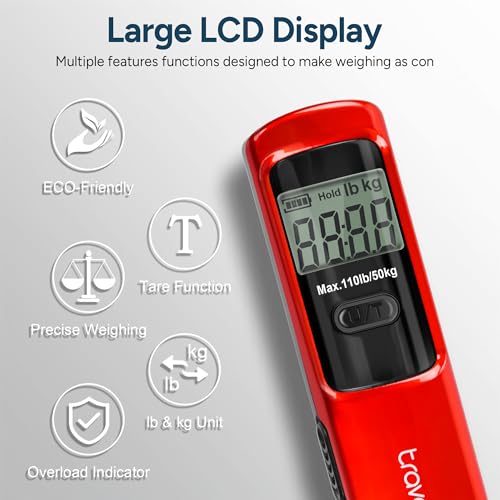 travel inspira Battery-Free Luggage Scale 110lb/50kg Digital Portable