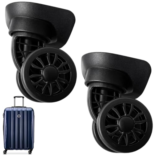 Luggage Wheel Replacement Only Compatible with DELSEY PARIS Helium Aero 07644PL Carry-On Plus 21Inch,360-Degree Rubber Trolley Mute Double Wheel