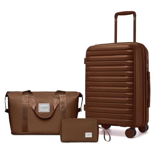 LARVENDER Luggage Sets 3 Piece, Carry On Luggage 20in Suitcase with Wheels