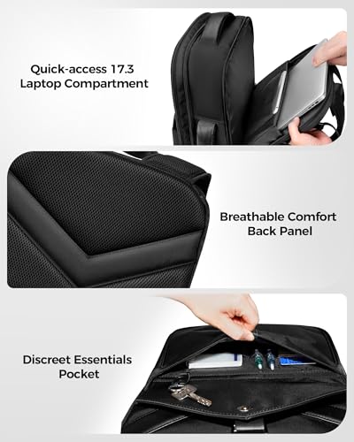 MATEIN CLASSIC Underseat Personal Item Backpack for Airlines with Detachable Tech Organizer, TSA Approved 18x14x8 Travel Backpack for Frontier, Water Resistant Business Carry on Bag Fits 17" Laptop