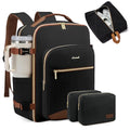LOVEVOOK 40L Large Travel Backpack for Women Men, 17 Inch Carry on Backpack for Traveling on Airplane, Personal Item Bag Airline Approved, Business Causal Weekender Backpack, Black-Brown
