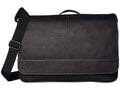Kenneth Cole Reaction Manhattan Colombian Leather Slim 16" Laptop & Tablet Checkpoint-Friendly Anti-Theft RFID Business Book Bag Backpack, Black