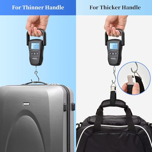 KINGON Rechargeable Luggage Scale, Digital Portable Bag Scale for Travel, Suitcase Weight Scale with Strap & Comfortable Handle, 110lb/50kg Capacity