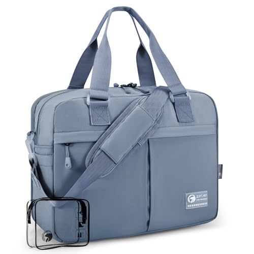 BAGZY 40x30x15cm Personal Item Travel Bag 16x12x6 Under-seat Carry on Bags for Airplanes 20L Expandable 30L Lightweight Duffle Bag Weekender Bags with Wet Pocket for Gym Overnight Hospital Blue