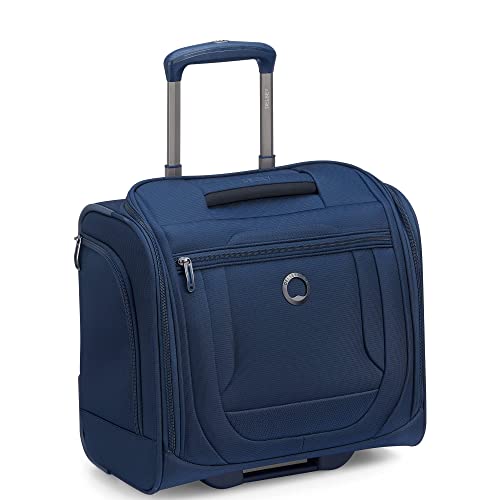 DELSEY PARIS Helium DLX Softside Luggage Under-Seater with 2 Wheels, Navy Blue, Carry on 16 Inch