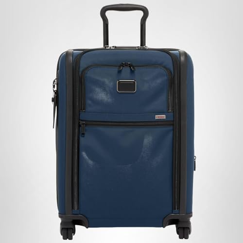 TUMI - Alpha Large Dual Access Expandable 4-Wheeled Carry-On Luggage - Zipper Expansion - Durable and Lightweight Travel Suitcase - TSA Lock Tracer - Navy Blue