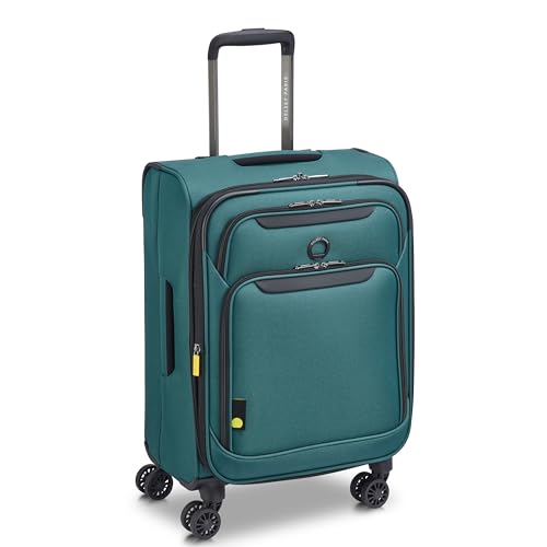 DELSEY PARIS Sky Max Softside Expandable Luggage with Spinner Wheels, Teal Blue, Carry-on 21 Inch