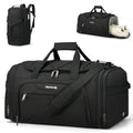 Hanke Expandable Carry On Luggage Bag,3 in 1 Duffle Bag for Travel,45L-55L Weekender Overnight Bag with 15.6" Compartment for Women & Men (Black)