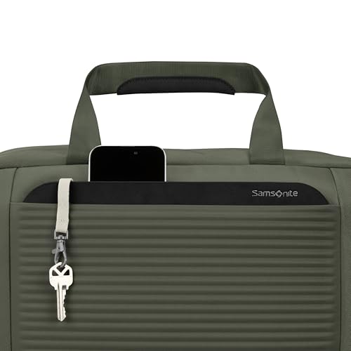 Samsonite Paralux Weekender Duffel Bag, Travel Carry-On Bag with Wide Opening, Drop-Bottom Shoe & Laundry Compartment, AirTag™ Holder, StackIt™ Strap - Business & Leisure Travel Bag - Olive