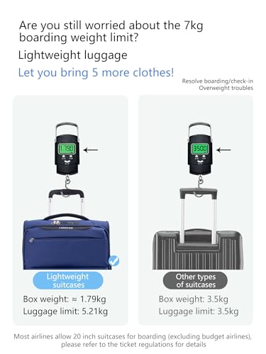 LIGHTGO 20" Carry-On Ultra-Light Softside, TSA Lock, Spinner Wheels