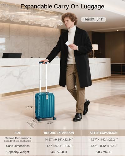 Hanke Top Opening Carry-On - Expandable 16 Inch Airline Approved Spinner