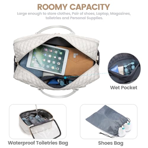 LOVEVOOK Travel Duffle Bag, Weekender Bag for Women with Professional Laptop Compartment Carry on Overnight Case with Toiletries Kit Wet Pocket for Business Travel, Hospital bag for Labor and Delivery