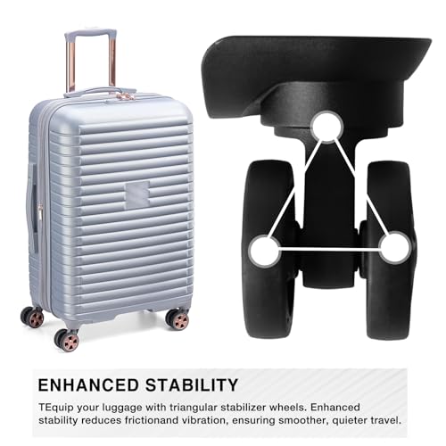 Luggage Wheel Replacement Only Compatible with DELSEY PARIS Helium Aero 07644PL Carry-On Plus 21Inch,360-Degree Rubber Trolley Mute Double Wheel