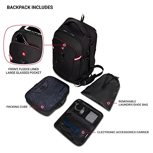 SwissGear 3766 Extra Large 48L Travel Backpack with USB Charging Port, Built-in RFID, Fits 16 Inch Laptop