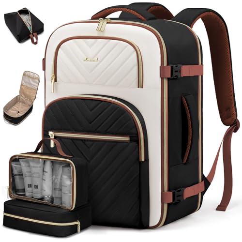 LOVEVOOK Travel Backpack Carry on Flight Approved 40L,Waterproof TSA Travel Essentials Personal Item Backpack for Women Men,Large Carry on Luggage Suitcase Travel Bag for Airplane with 3 Packing Cubes
