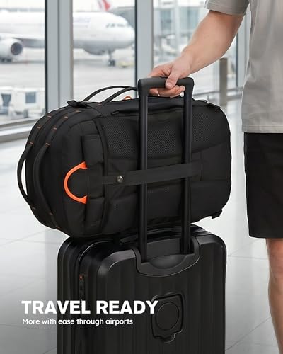 Tolaccea Travel Backpack for Men Women, 40L-50L Carry On Backpack with Wet Dry Compartment, TSA Approved Laptop Daypack Fits 15.6", Convertible Expandable Large Rucksack Duffel Bag for Work Travel