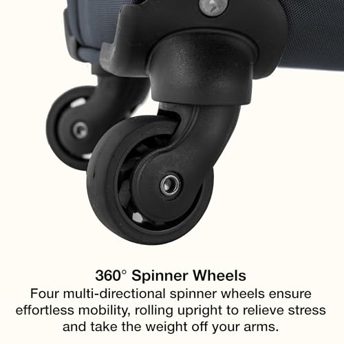 U.S. Traveler Anzio Softside Expandable Luggage with Spinner Wheels, Dark Grey, 22-Inch Carry-on
