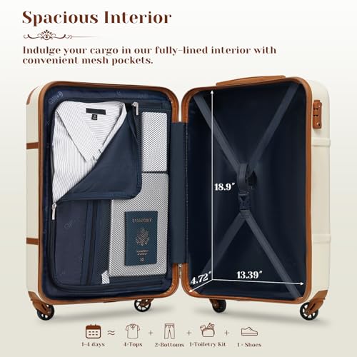 Coolife Luggage Set 3 Piece Suitcase Set Carry On Luggage PC Hardside Luggage TSA Lock Spinner Wheels Telescopic Handle