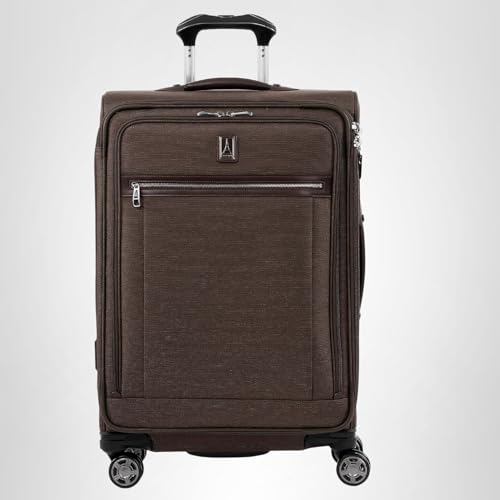 Travelpro Platinum Elite Softside Expandable Carry on Luggage, 8 Wheel Spinner Suitcase, USB Port, Suiter, Men and Women, Rich Espresso Brown, Carry On 21-Inch