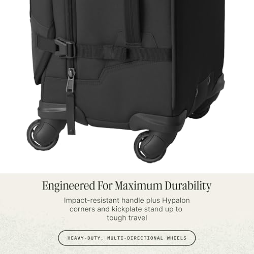 Eagle Creek Gear Warrior XE 4-Wheel Carry-On Luggage for Travel Essentials - Smooth Rolling Wheels - Lockable Zippers - Interior Laptop Sleeve - Black - 21.74”