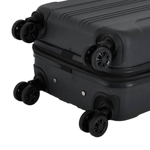 Travelers Club Chicago Plus Hardside Luggage, Black, 20" Carry-On