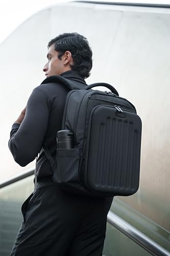 Kenneth Cole REACTION The Venturer 17" Polyester Tech Travel Backpack for Work, Black