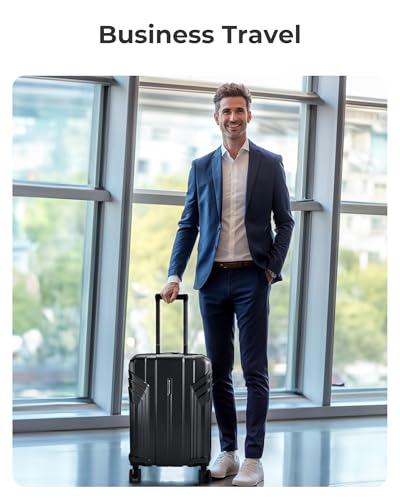 BAGSMART Expandable – Hardside Carry-On – Black for 22x14x9 carry-on luggage detail 2