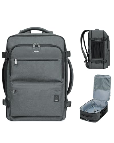 WANDF Travel Backpack For Spirit Airlines Personal Item Bag 18x14x8 with Wet Pocket, 17 Inch Laptop Backpack for Men Women（Grey）