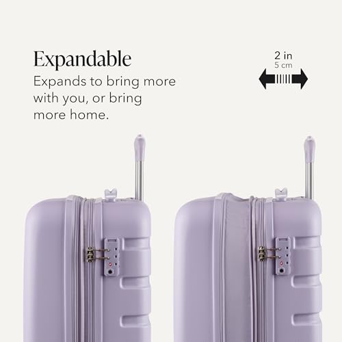 SwissGear 7366 Signature Hardside Expandable Luggage with Spinner Wheels, TSA Lock, Cup-Holder, Evening Haze, Carry-On 19-Inch