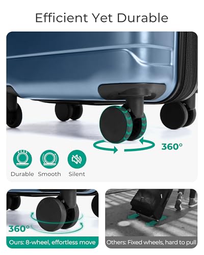 BAGSMART Carry on Luggage 22x14x9 Airline Approved with Spinner Wheels, Lightweight 20 Inch Suitcase with TSA Lock, Expandable Hard Shell for Men Women, Royal Blue