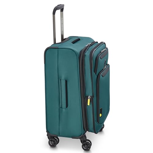 DELSEY PARIS Sky Max Softside Expandable Luggage with Spinner Wheels, Teal Blue, Carry-on 21 Inch