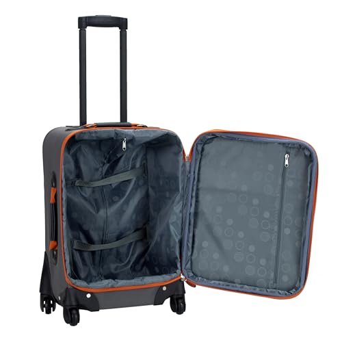 Rockland Pasadena Expandable Spinner Carry-on 19", Charcoal