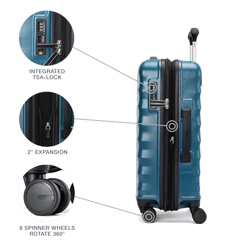 Travelpro Maxlite Air V2 Hardside Expandable Carry on Luggage, 8 Spinner Wheels, Lightweight Hard Shell Suitcase, TSA lock, Teal, Carry On 20-Inch