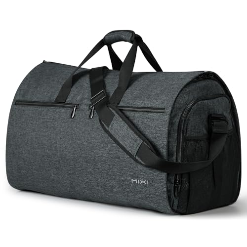 mixi 22 Inch Carry-On Bag for Men Women, 56L Foldable Water-Resistant Weekender Bag for Travel Gym Sports, Rock Gray