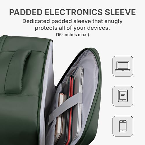 U.S. Traveler Vista Way 3-Piece Travel Set, 21-Inch Carry-on Hardside with TSA Lock, 18-Inch Travel Backpack with Laptop Sleeve, Toiletry Bag, Green