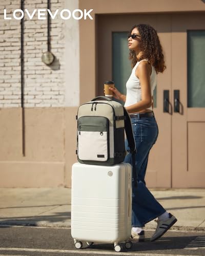LOVEVOOK Travel Backpack for Women & Men, 40L Large Airline Approved Carry on Backpack for Travel, TSA Personal Item Travel Bag with 3 Packing Cubes, Waterproof Travel Essentials Bag fits 17" Laptop