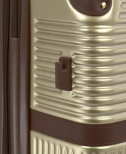 London Fog Brentwood IV 20" Expandable Spinner Carry-on Hardside, Latte