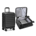 Traveler's Choice Novia Top Opening Expandable Polycarbonate Luggage with Spinner Wheels, Black, 21-Inch Carry-on