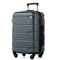 Coolife Carry On Luggage 22x14x9 Airline Approved Hardside PC+ABS Suitcase with TSA Lock, Lightweight Rolling Travel Luggage with Spinner Wheels(Teal, 20in)