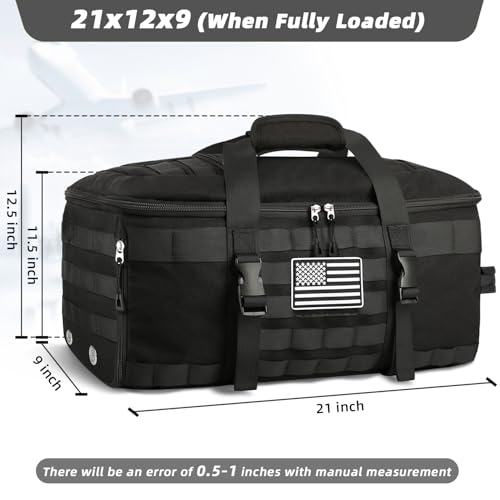 ETRONIK Gym Bags for Men Women, Carry On Luggage 22x14x9 Airline Approved, Tactical Duffle Bag with Shoe Compartment, 3 in 1 Carry on Travel Backpack with Wet Pocket, Weekender Overnight Bag, Black