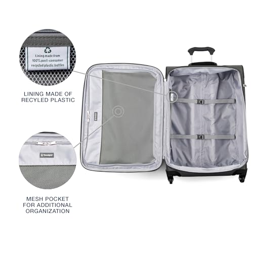 Travelpro Maxlite 5 Softside 2pc Set Expandable Carry On Luggage with 4 Spinner Wheels/Soft Underseat Tote, Lightweight Suitcase, Men and Women, Shadow Grey