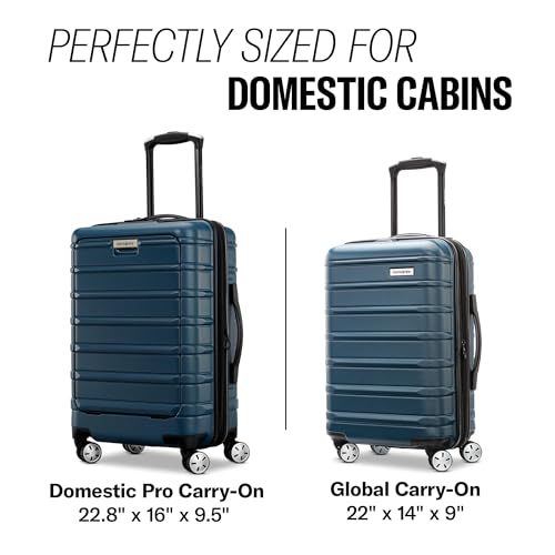 Samsonite Omni 2 Pro Hardside Expandable Luggage with Spinner Wheels, Pro Carry-on, MIDNIGHT BLACK