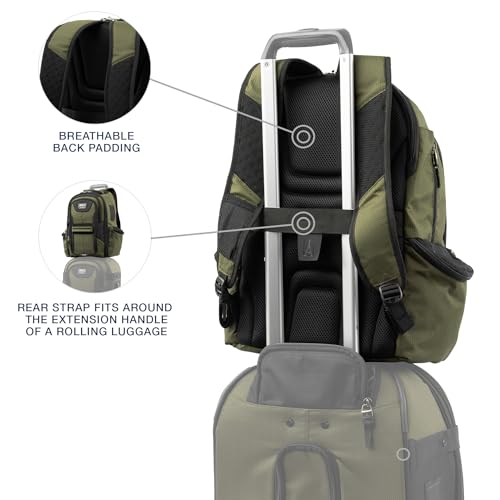 Travelpro Bold Softside 2-Piece Set — Expandable 2-Wheel Upright Carry-On Luggage with Backpack, Olive/Black