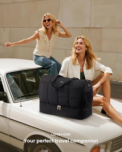 LOVEVOOK Garment Bags for Travel,Convertible Garment Bag for Women with Shoe Pouch,Carry on Duffel Bag with Toiletry Bag, 2 in 1 Hanging Suitcase Suit Bag,Waterproof Weekender Bags for Business Trip