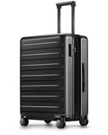 NINETYGO Carry On Luggage 22x14x9 Airline Approved, 20 Inch Luggage with Smooth Spinner Wheels, Expandable, Hard Shell PC Suitcase, Lightweight Travel Luggage, TSA Approved (Black, Rhine Max)